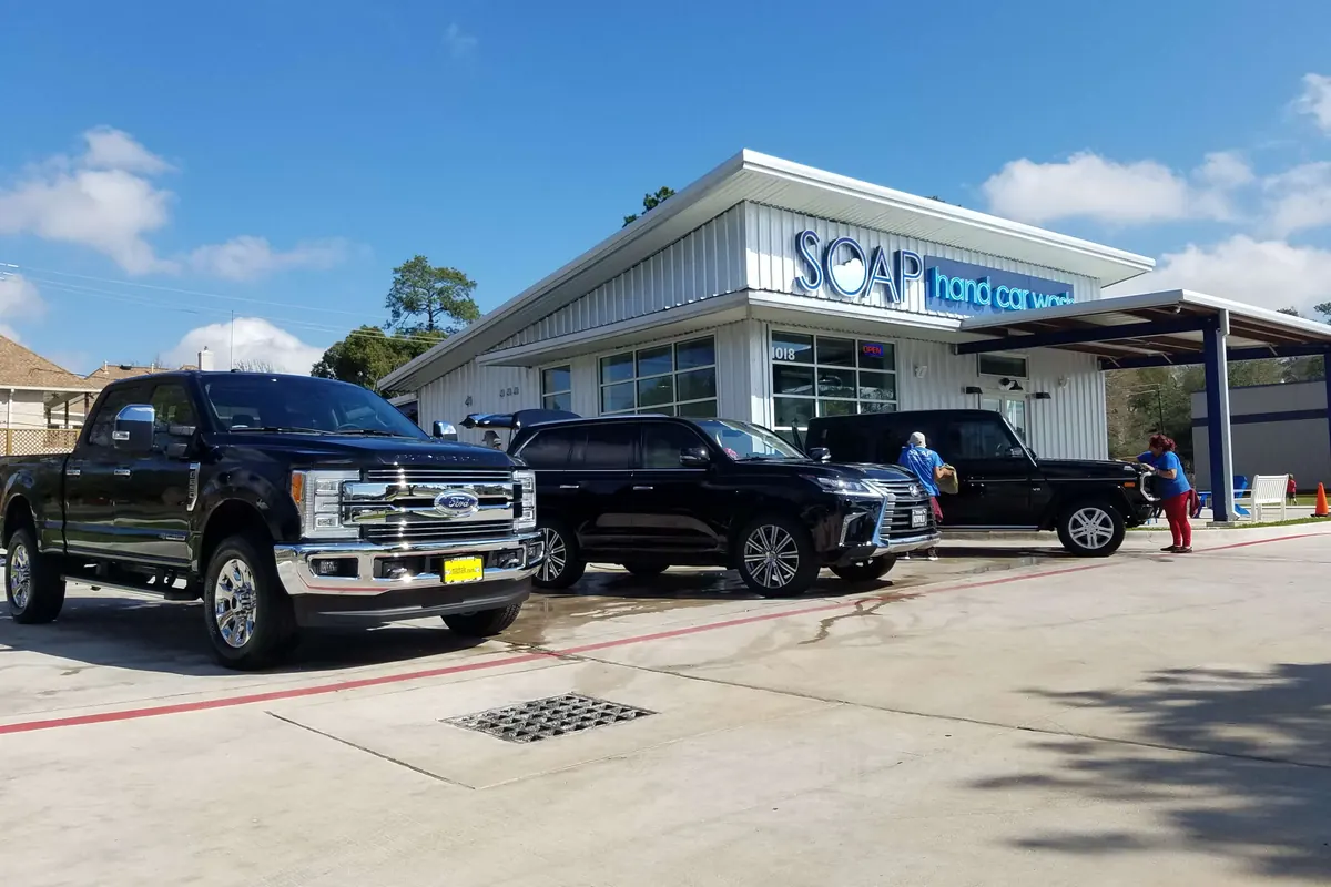 Trucks at a SOAP Hand Car Wash location